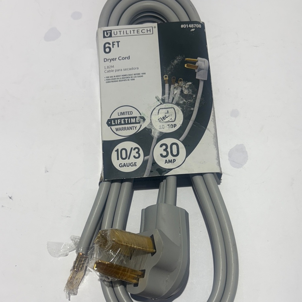 Gray Dryer Cord 6FT